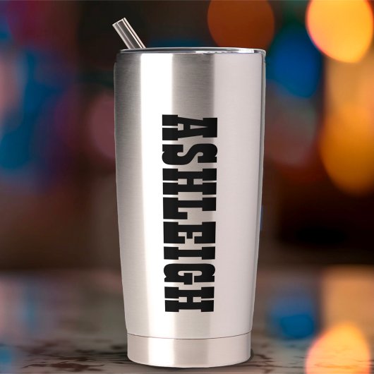 Gourde Isotherme Drapeau texan et bleu fleur avec nom personnalisé