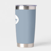 Gourde Isotherme Dusty Blue Stylisé Mariage Groomsman (Gauche)