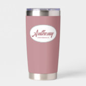 Gourde Isotherme Dusty Rose Stylisé Mariage Groomsman (Extérieur)