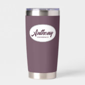 Gourde Isotherme Eggplant Stylisé Mariage Groomsman (Extérieur)