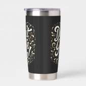 Gourde Isotherme Elegant Floral "Don't Give Up!" Motivational (Gauche)