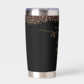 Gourde Isotherme Élégant Rose or Mariage noir (Extérieur)