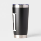 Gourde Isotherme Elégante aquarelle Florale Nom initial Monogramme (Couvercle)