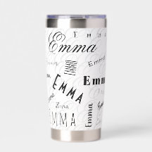 Emma Custom Name Black White 