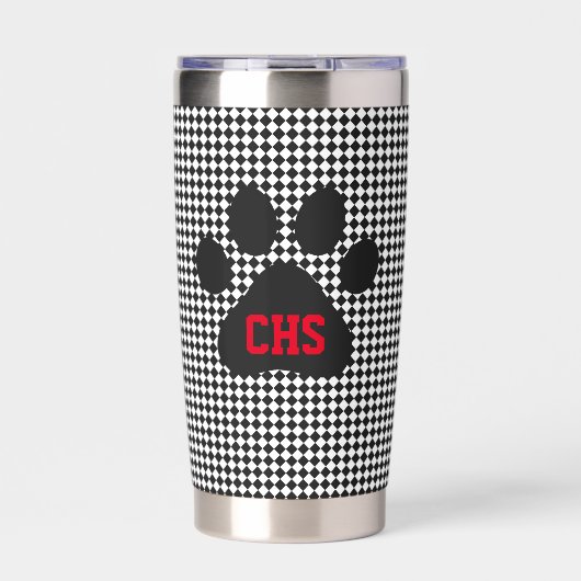 Gourde Isotherme Empreinte de patte Checkerboard School INITIALS Co (Extérieur)