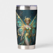 Enchanted Fairy in Gold and Turquoise 