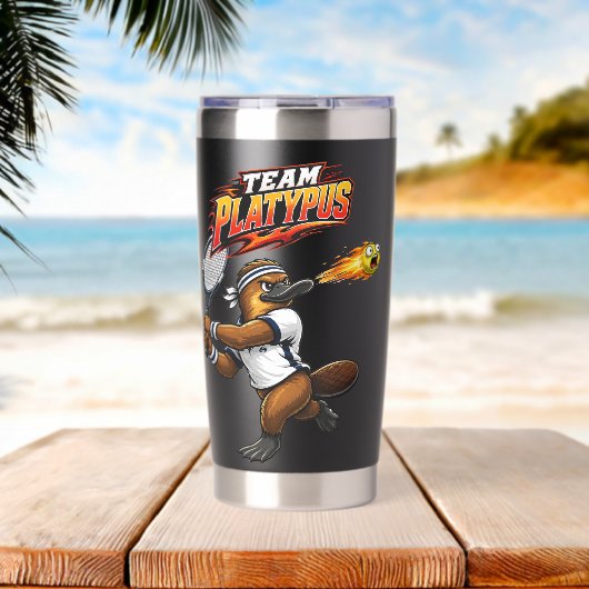 Gourde Isotherme Équipe Tennis Ornithorynque (Plage (pivotée))