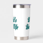 Gourde Isotherme Femme avec demi-texte vert (Gauche)