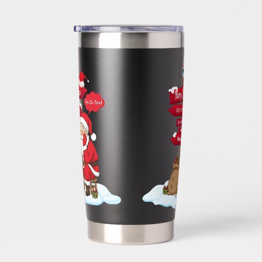 Gourde Isotherme Festive Santa Signpost 11 oz Dual Tone Ceramic Mug (Gauche)