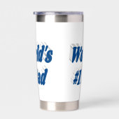 Gourde Isotherme Fête des pères de texte bleu mer papa (Gauche)