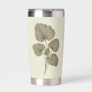 Gourde Isotherme Feuilles de bardane vert vintage