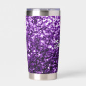 Gourde Isotherme Flamme de parties scintillant violet foncé Nom per (Extérieur)