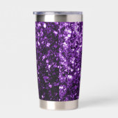 Gourde Isotherme Flamme de parties scintillant violet foncé Nom per (Gauche)