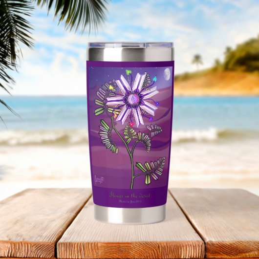 Gourde Isotherme Fleur dans le désert (Plage (pivotée))