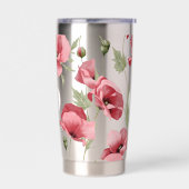 Gourde Isotherme Fleur sauvage Monogramme rose grand pavot Romantiq (Gauche)