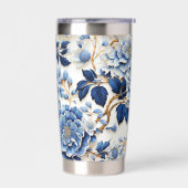 Gourde Isotherme Fleurs bleues (Gauche)