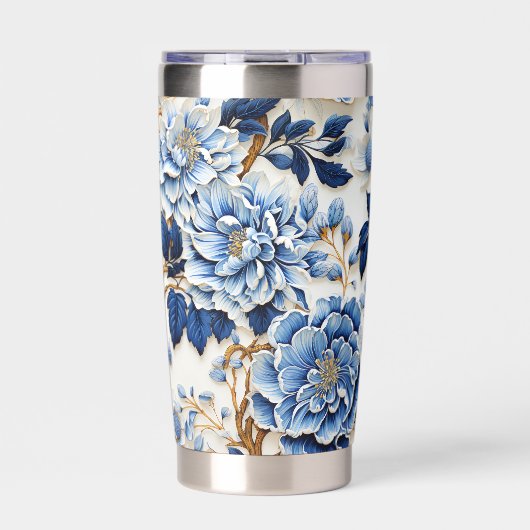 Gourde Isotherme Fleurs bleues (Extérieur)