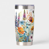 Gourde Isotherme Fleurs sauvages aquarelle (Couvercle)