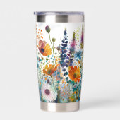 Gourde Isotherme Fleurs sauvages aquarelle (Gauche)