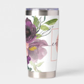 Gourde Isotherme Floral rose et violet personnalisé (Extérieur)