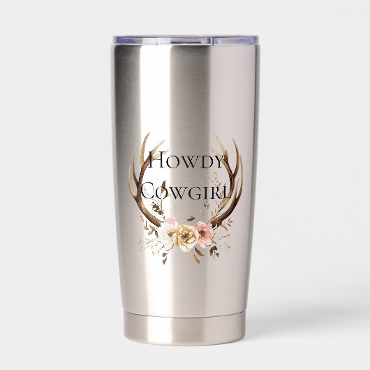 Gourde Isotherme Flore de Cowgirl Deer Antlers (Extérieur)