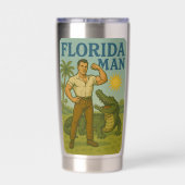 Gourde Isotherme Florida Man Alligator Friend - Funny Retro Coastal (Couvercle)