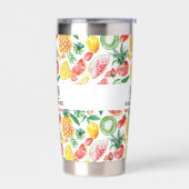 Gourde Isotherme Fruit ananas pastèques nom monogramme (Gauche)