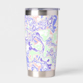 Gourde Isotherme Funky Boho Rétro Abstrait Marbre Pastel Doux (Gauche)