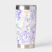 Gourde Isotherme Funky Boho Rétro Abstrait Marbre Pastel Doux (Couvercle)
