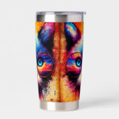 Gourde Isotherme Funky Colorful Cat Illustration  (Gauche)