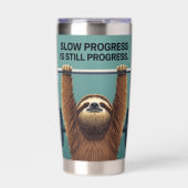 Gourde Isotherme Funny Sloth Gym Motivation Poster - Slow Progress  (Extérieur)