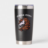 Gourde Isotherme Ginga-Corn Funny Ginger Unicorn Design (Extérieur)