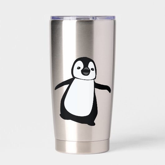 Gourde Isotherme Gobelet personnalisé avec nom de pingouin mignon (Extérieur)