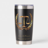 Gourde Isotherme Gold Attorney Scales of Justice Custom (Couvercle)