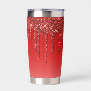 Gourde Isotherme Goutte à goutte de paillettes rouges Glam