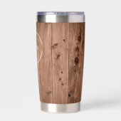 Gourde Isotherme Grain de bois rustique marqué du logo du site Web (Couvercle)