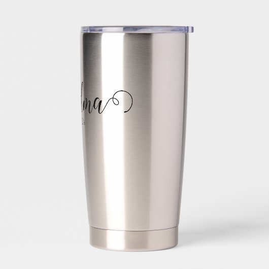 Gourde Isotherme Grandma Est Modern Black Script Custom Date (Gauche)