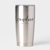 Gourde Isotherme Grandma Est Modern Black Script Custom Date (Extérieur)
