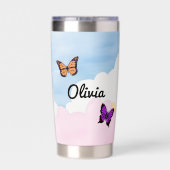 Gourde Isotherme Grenouille personnalisée avec fleurs sur Lilypad (Couvercle)