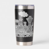 Gourde Isotherme Grey train graphic full name drinks bottle (Couvercle)