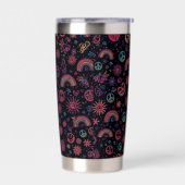 Gourde Isotherme Groovy 70s Psychedelic Tumbler | Smiley Faces (Gauche)