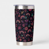 Gourde Isotherme Groovy 70s Psychedelic Tumbler | Smiley Faces (Gauche)