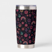 Gourde Isotherme Groovy 70s Psychedelic Tumbler | Smiley Faces (Couvercle)