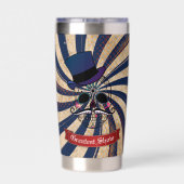 Gourde Isotherme Grunge Circus Sugar Skull Ringmaster Custom Text (Couvercle)