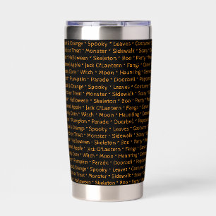 Gourde Isotherme Halloween Mots Tumbler Thermique