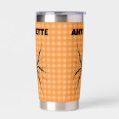 Gourde Isotherme Halloween Spider in Cobweb Orange Gingham Plaid (Gauche)