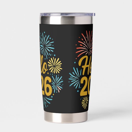 Gourde Isotherme Hello 2026 Fireworks (Gauche)