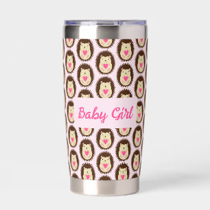 Gourde Isotherme Hérisson Bébé Fille Rose Mignon Sur Mesure
