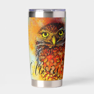 Gourde Isotherme Hibou éclaboussé personnalisé