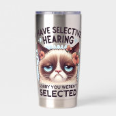 Gourde Isotherme I Have Selective Hearing Funny Cat Lover Gift  (Couvercle)